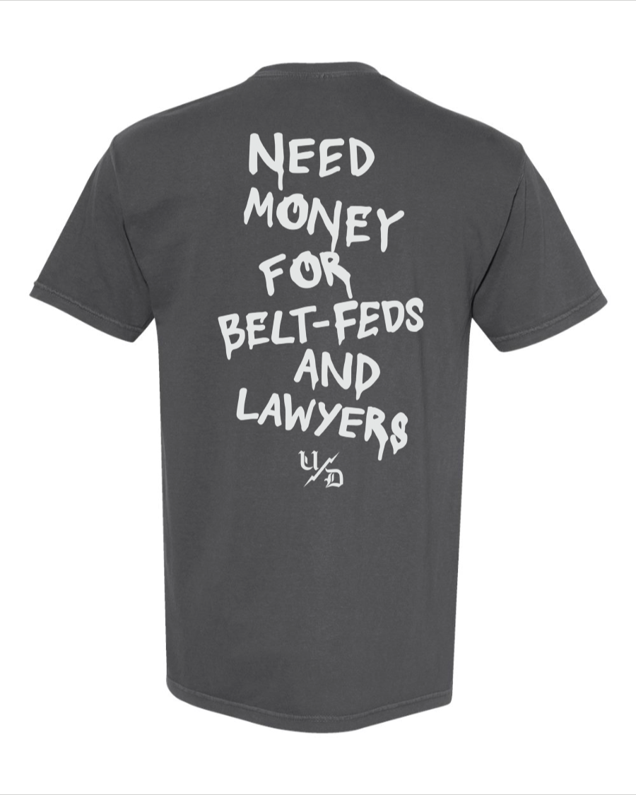 Belt-fed and Lawyers Heavyweight Tee